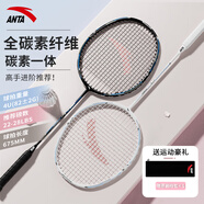 安踏（ANTA）羽毛球拍對拍全碳素纖維4U超輕專業(yè)訓(xùn)練611-1白藍/黑藍C500