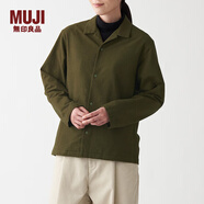 無(wú)印良品（MUJI） 男女通用法蘭絨開(kāi)領(lǐng)襯衫長(zhǎng)袖休閑百搭襯衣外套純棉全棉ACA71A1A 卡其綠 S-M 165/88A
