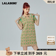 拉拉波波夏季新款撞色字母POLO領(lǐng)短袖連衣裙女士|LBCA-WLZY12 棕色 M