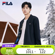 FILA 斐樂官方男子運(yùn)動外套2025春夏時(shí)尚內(nèi)里印花基礎(chǔ)休閑針織夾克