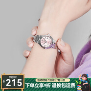 卡西歐（CASIO）手表女 時尚簡約休閑女表 石英小巧指針表 送女友 LTP-1241D-4A 粉盤粉色