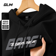 GLM敖瑞鵬代言連帽衛(wèi)衣男重磅潮流休閑oversize青少年春秋長(zhǎng)袖外套 【春秋】黑#灰B XL