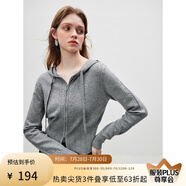 范思藍恩23FS13423長袖針織開衫外套女秋季新款連帽針織衫 灰色 M