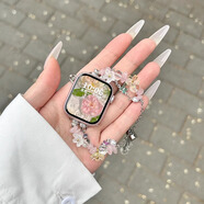 炫戴（XUANDAI）透粉蝴蝶丨適用iwatch s10表帶串珠水晶applewatchs9腕帶女款手鏈蘋果手表s8/s7保護(hù)套智能配件 雙排串珠鏈?zhǔn)奖韼?透粉蝴蝶 40mm適用iwatch4/5/6