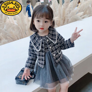 G.DUCKKIDS女童連衣裙套裝2025年新款3-9歲兒童洋氣寶寶小香風(fēng)公主裙兩件套 黑色 兩件套 80 建議身高70cm左右