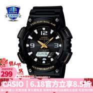 卡西歐（CASIO） 男表女表卡西歐手表男女情侶表學生時尚運動表太陽能雙顯電子表 太陽能：AQ-S810W-1B黑戰士