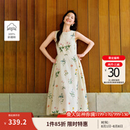 茵曼植物碎花女裝無(wú)袖連衣裙浪漫度假風(fēng)寬松2025夏季新品花苞長(zhǎng)裙子 杏色【好評(píng)返現(xiàn)】 M