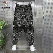 啄木鳥(niǎo)（TUCANO）休閑褲歐美時(shí)尚長(zhǎng)褲燈籠褲韓版薄款男士夏季口袋修身型九分哈倫褲K33黑色【重磅高品質(zhì)】XL 【110-125】斤