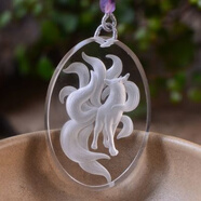 藝香新款現貨全凈體天然白水晶九尾狐吊墜水晶內雕刻狐貍原創(chuàng  )情侶項鏈 新款現貨全凈體天然白水晶九尾狐