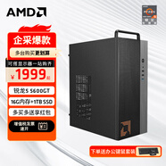 AMD 銳龍R5 5600G商用辦公家用網(wǎng)課財務(wù)設計臺式電腦游戲主機DIY組裝機Ai智能電腦辦公套件 豪華版R5 5600GT+16G+1T 單主機