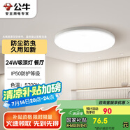 公牛（BULL）吸頂燈IP50防塵防蟲臥室陽臺過道燈MX-A024C-AS全白24W