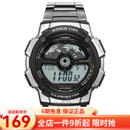 卡西歐（CASIO） 卡西歐(CASIO)手表男女運(yùn)動(dòng)表 雙顯防水多功能高中學(xué)生電子手表 AE-1100WD-1A
