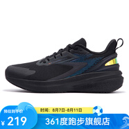 361度男鞋運(yùn)動(dòng)鞋【雨屏7】2024年秋季新款防潑水男常規(guī)跑鞋 曜石黑 41