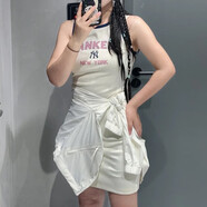 MLB25新款連衣裙女NY復(fù)古學(xué)院風(fēng)字母印花修身吊帶運(yùn)動(dòng)裙3FOPV0253 50CRS_奶油色 紐約洋基 XS (成人) 160