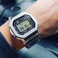 卡西歐（CASIO）G-SHOCK GMW-B5000D-1/BPC/PC-1/GD-9電波藍(lán)牙小方塊男手表 GMW-B5000D-1 銀色鋼帶 保險(xiǎn)箱1
