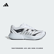 adidas「流光跑鞋」LIGHTBLAZE GLOW休閑跑步運動鞋男阿迪達斯   白色/暗銀金屬/黑色   39
