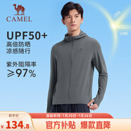 駱駝（CAMEL）冰感防曬防紫外線男戶外運動皮膚衣 J13BASLX002A 烏綠灰 XXL