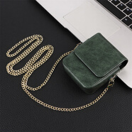 閃森 適用摩托羅拉moto razr 60小折疊手機袋聯(lián)想moto Razr50/60 Ultra斜挎包金屬鏈背包女式保護套 小折疊屏斜挎包-棕綠色 摩托羅拉moto小折疊屏