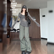 希蘇隆鏤空防曬罩衫薄紗上衣外搭女夏薄款吊帶針織網(wǎng)紗疊穿修身收腰透視 深灰色【修身款】_清涼鏤空 S