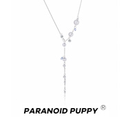 PARANOID PUPPY原創(chuàng  )綾藍色串珠多層流蘇疊戴項鏈女小眾高級感choker y字/通體銀項鏈