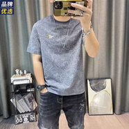胖東來(lái) DL【央媽推薦】撿漏專柜撤單短袖t恤男士夏季潮牌半截袖冰絲體恤上 虎頭藍(lán)色短袖【單件裝】 M 【建議80-100斤】