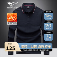 七匹狼長(zhǎng)袖T恤男士Polo保羅衫翻領(lǐng)時(shí)尚輕商務(wù)休閑百搭t恤體恤衫衣服男裝 101(藏青) XL 175