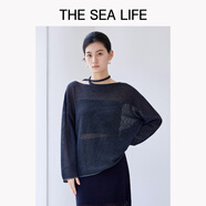 THE SEA LIFE針織衫歐海一生鏤空針織衫女2025秋季慵懶隨性罩衫上衣210120 暮云灰 M
