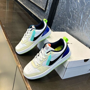 CLENIKEEDNIKE莆田純原 Air 喬1 AJ1低幫籃球鞋煙灰影子灰男女學(xué)生板鞋 白黃綠 40