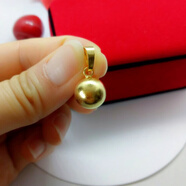 KUXA老鳳凰久不掉色鍍黃金項鏈吊墜女圓球鑲滿(mǎn)鉆可愛(ài)貓頭錢(qián)袋百搭禮物 圓球吊墜