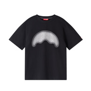 SPRAYGROUND鯊魚嘴燙鉆圓領(lǐng)短袖T恤男半袖體恤上衣潮 黑色 L
