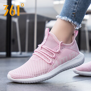 361°女鞋運(yùn)動鞋女透氣網(wǎng)孔2025年夏季網(wǎng)鞋361度女士休閑輕便跑步鞋子 貝殼粉/361度白2275 36