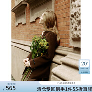 范思藍恩23FS14163通勤風(fēng)短款西裝雙面呢外套冬新款摩登知性女裝 深橡木咖 XS