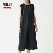 無印良品 MUJI 女式 新疆棉強捻 無袖連衣裙 BCL12A0S 黑色 S