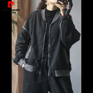 皮爾卡丹（pierre cardin）品牌專柜撤柜韓國加厚夾棉棉衣棒球領(lǐng)拉鏈棉服 黑色 2XL 【160-180斤】