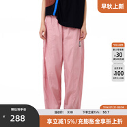 幻走（MOVEUP）2025夏季新款.FUN系列純棉丈根腰頭織嘜休閑直筒褲女 灰粉 L