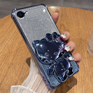 垅影雮適用蘋果se4手機(jī)殼iphonese3透明se2保護(hù)硅膠套第四代自帶鏡頭膜二代全包防摔軟殼iphone女款可愛(ài) 【閃粉-遠(yuǎn)峰藍(lán)】自帶鏡頭膜+KT貓化妝鏡支架 iPhone SE4