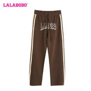 拉拉波波（LALABOBO）【愛(ài)在七夕】LALABOBO 針織休閑褲女|LBCD-WXZC75 棕色 M