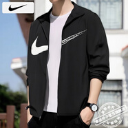 耐克（NIKE）外套男裝上衣 25秋季新款運動服梭織立領(lǐng)防風衣休閑透氣速干夾克 HV0395-010/曬圖退10 XL 【180】體重150~170斤左右