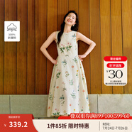 茵曼植物碎花女裝無(wú)袖連衣裙浪漫度假風(fēng)寬松2025夏季新品花苞長(zhǎng)裙子 杏色【好評(píng)返現(xiàn)】 XL