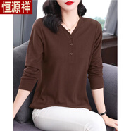 恒源祥2025秋冬新款羊毛衫女中年媽媽大碼胖mm中長(zhǎng)款寬松羊毛絨衫上衣服 深咖色-旗艦款 L 【建議105-120斤】