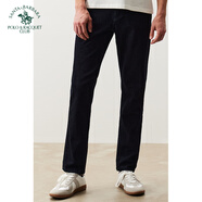 圣大保羅;SANTA BARBARA POLO & RACQUET CLUB圣大保羅春夏季棉質(zhì)商務(wù)休閑合身長褲子青年常規(guī)中腰直筒彈牛仔褲 藏青色K7 S 165_76B
