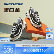 斯凱奇（Skechers）黑白金熊丨男女同款老爹鞋復(fù)古熊貓鞋情侶校園風(fēng)潮流增高運(yùn)動(dòng)休閑 【女款】黑色/金色/BKGD(黑金) 36.5