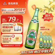 青島啤酒（TsingTao）經(jīng)典老青島百年工藝大容量640ml*6瓶 整箱裝 中秋禮品