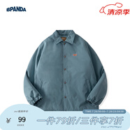 熊貓·本（ben.panda）棉服男潮牌翻領(lǐng)寬松休閑秋冬工裝棉衣多穿情侶外套 青碧藍(lán)（B款） L