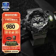 卡西歐（CASIO）手表男學生手表禮物黑金g-shock系列防水運動日韓石英表 GA-700BCE-1A尼龍表帶款