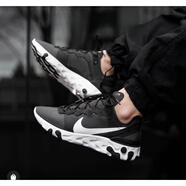 耐克（NIKE）React Element 55 男女高橋盾休閑跑步鞋CI9593 BQ2728 黑白情侶BQ6166-003 偏小 40