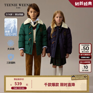 Teenie Weenie Kids小熊童裝24冬男女童仿羊羔毛翻領(lǐng)厚三防羽絨服 藏青色 150