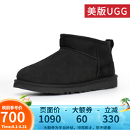 UGG美版雪地靴休閑經(jīng)典迷你短靴舒適短筒靴 1116109 1137391男款BLK-黑色 38