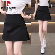 皮爾卡丹（pierre cardin）西裝短裙女夏季時(shí)尚設計感半身裙淑女純色百搭半裙高腰顯瘦 黑色 S 80-90