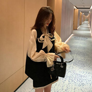 漫藍夢(mèng)單/大碼女裝胖mm氣質(zhì)御姐套裝炸街輕熟小香風(fēng)閨蜜春秋兩件套200斤 假兩件上衣+短裙 XL 建議【120-140斤】